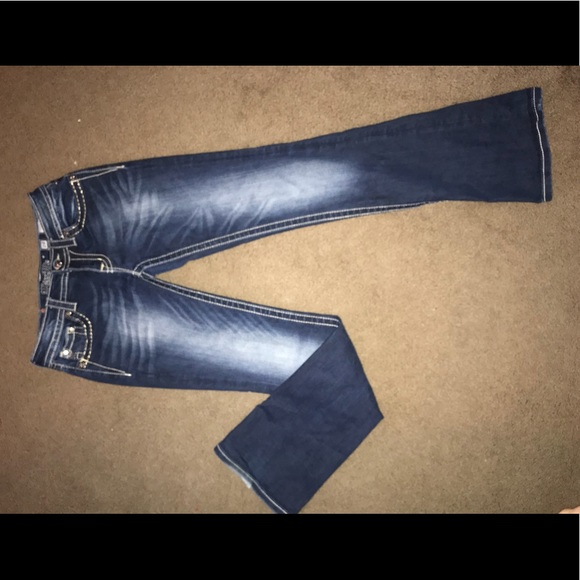 Dark Wash Authentic Miss Me Studded Jeans(Size 28) - Picture 4 of 5